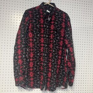 Vintage ROPER‎ Western Button Down Shirt Aztec Red Black 2XL